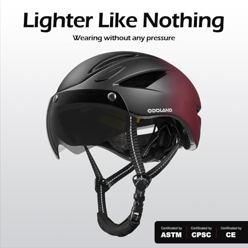 Odoland Bike Helmet with Magnetic Sun Visor for Adults,