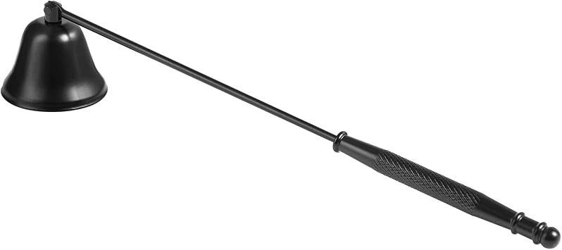 Kirecoo شمعة Snuffer طفاية مع مقبض طويل، مصقول الفولاذ المقاوم للصدأ ويك لهب Snuffer لوضع خارج الفتيل لهب بأمان، ملحق شمعة سوداء