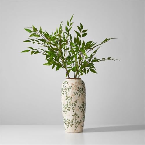 Pots de fleurs vert vintage Yofab en céramique artisanale