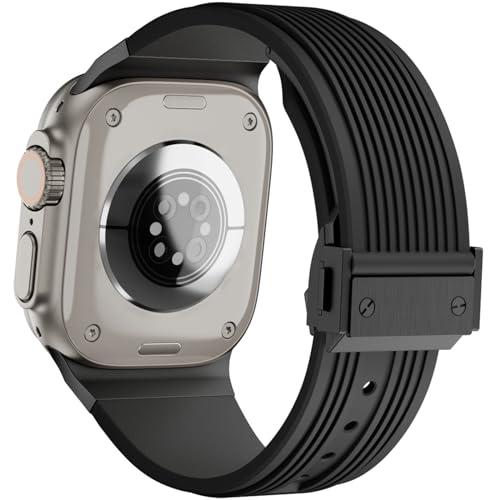 SEURE Soft Silicone Sports Strap for Apple Watch Ultra 2/Ultra 49mm, Series 9/8/7 45mm, SE2/6/SE/5/4 44mm, 3/2/1 42mm - Image 2