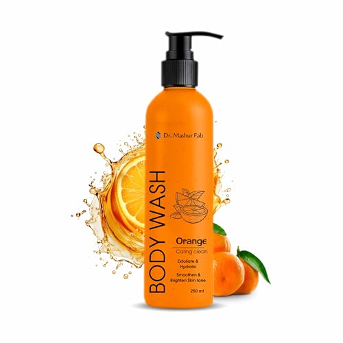 Image of MASHUR FAB Body Wash - Exfoliating & Hydrating Formula | Brightens Skin Tone | 250ml Multiple Fragrance (Pack of Body Wash + Vitamin C Serum + Perfume)