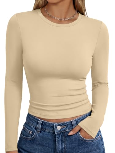 Image of Trendy Queen Womens Long Sleeve T Shirts Fall Fashion Basic Y2K Tops 2026