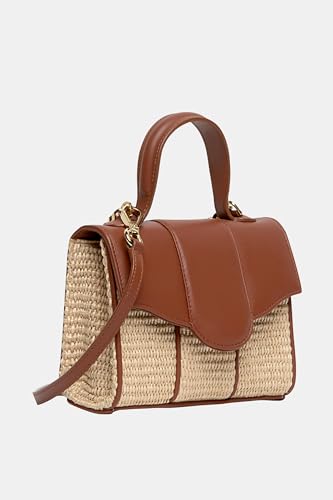 Meli Raffia and Leather Bag, Ginger/Natural2