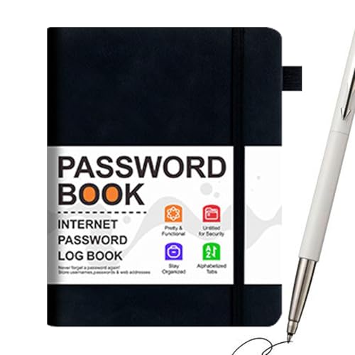 パスワード付きアドレス帳、パスワードログブックの管理者 |アルファベットタブ付きコンピュータパスワード、約15.5x12x1cm/6.11x4.73x0.39インチ ポケットアドレス記録パスワードノートブックP