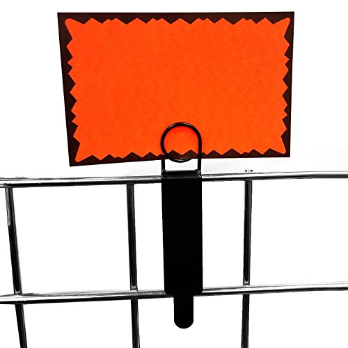 Black Metal Gridwall Sign Holder, Card Grip for Gridwall & Slat Grid Panels - 5 Pack