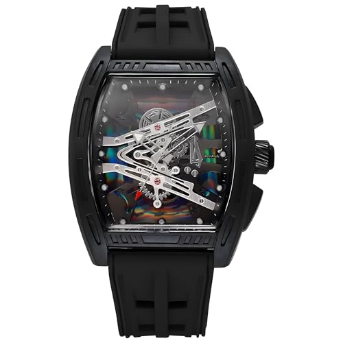 ELLENNE Tonneau M11   Reloj deportivo para hombre, caja de acero y silicona, color negro
