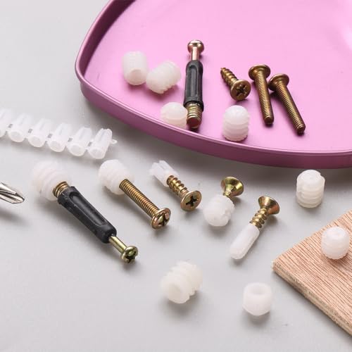 uxcell 50 piezas inserciones de pasador plástico 4.8x10mm con tornillos autorroscantes M4 miniatura 5