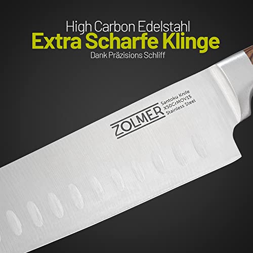 Foto von Profi Japanisches Stil küchenmesser Santoku Messer mit Pakkaholzgriff