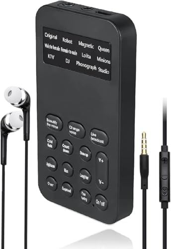 Image of SAFETYNET Voice Changer | Mini Voice Changer Sound Effects Machine Audio Card Sound Changer Plug & Play 8 Sound Effects for Live Streaming Online Chatting Singing for Smartphone Tablet PC