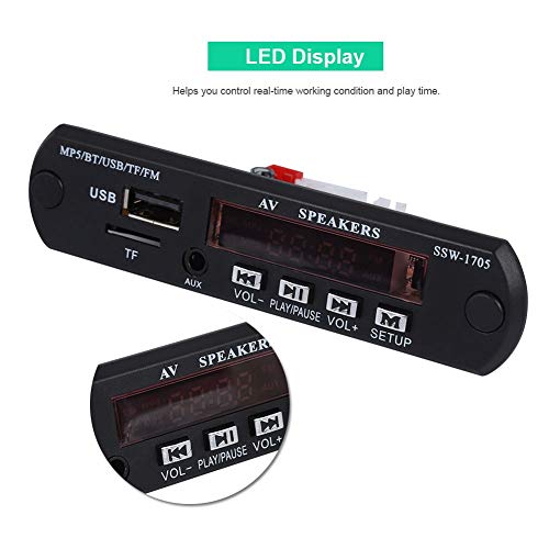 Annadue Lecteur MP5 1280 * 720 HD Bluetooth SSD Lecteur MP5 stéréo avec Radio LED/FM/télécommande, Prise en Charge de la Carte TF, entrée AUX, périphériques USB, adapté pour Le Haut-Parleur