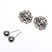 MISASHA Rhinestone Grey Imitation Pearl Double Ball Celebrity Designer Earrings For Women