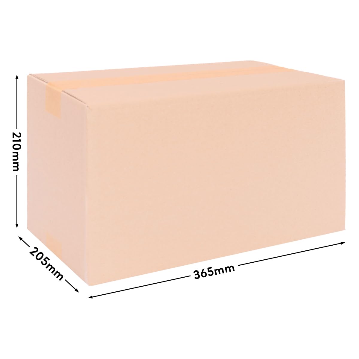 OfficeKing® 150 x Faltkartons 360 x 200 x 200 mm | variable Höhe bei 100 mm | Marken-Qualität Versandverpackung Versandkarton Karton Kartonverpackung Paket braun