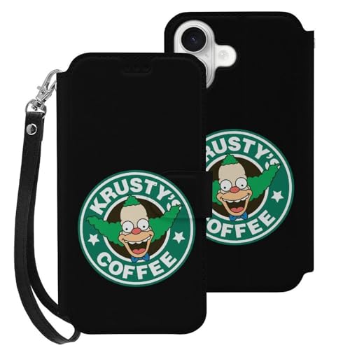 iPhone 16用 ケース 手帳型 ザ・シンプソンズ コーヒー Iphone16用カバー アイフォン16 用 ケース スマホケース おしゃれ 人気 財布型 PUレザー 携帯カバー カード収納 スタンド機能