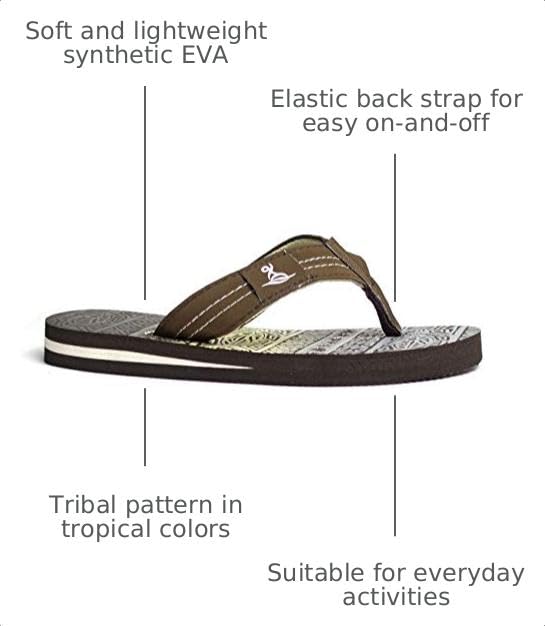 Image of REDVOLUTION New Boys' Beach Sandal TRIBAL Tattoo | Geometric Bali Flip-Flop Sandals