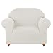 CHUN YI 1-Piece Stretch Polyester and Spandex Rhombus Jacquard Sofa Armchair Slipcovers Durable Soft Sofa Cover High Elastic Sofa Slipcover Easy Fitted 1 Seat Couch Cover (Chair, Cream White)