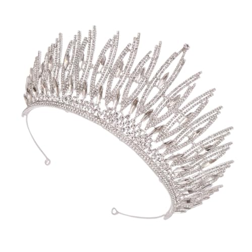 Diadème de mariage Healeved couronne baroque argentée bijou de tête de prestige pour mariée