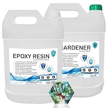 VCrystal Clear Epoxy Resin Kit - UV Resin Epoxy for Wood Table Top, Jewelry Making, Arts and Crafts, Fiberglass Projects & Bar Tables - Food Safe & Heat Resistant - 1 Gallon 100 Oz & 50 Oz