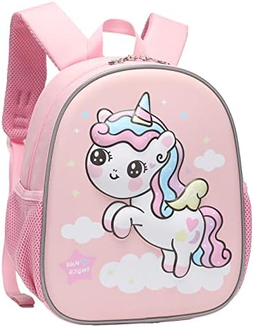 Tokeya Backpack for Kids Girls Cute Children School Bags 3D Toddler Schoolbags Small Rainbow Animals Preschool Backpack Cartoon Rucksack Lightweight Waterproof Bookbag for Kindergarten 3-7 Years, Pink