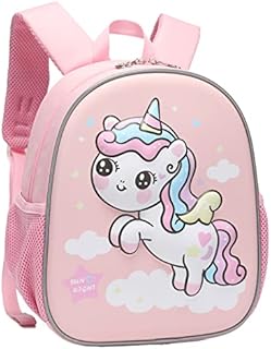 Tokeya Backpack for Kids Girls Cute Children School Bags 3D Toddler Schoolbags Small Rainbow Animals Preschool Backpack Cartoon Rucksack Lightweight Waterproof Bookbag for Kindergarten 3-7 Years, Pink