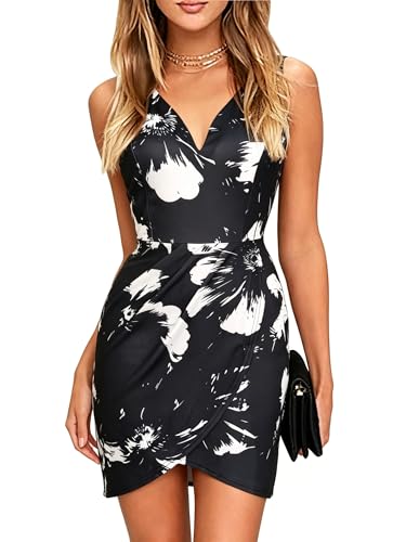 Image of oxiuly Women's Wrap V Neck Bodycon Ruched Cocktail Party Dress Chic Church Wedding Club Pencil Dresses OX345