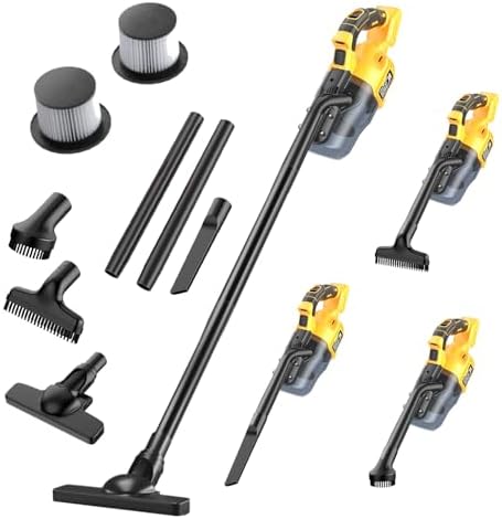 Gruecoinno Cordless Vacuum Cleaner for Dewalt 20V Battery, 500W Handheld Vacuum Cleaner with Washable Filter, Portable Stick Vacuum for Floor Carpet Car Hardwood Pet Hair Home(Battery Not Included)