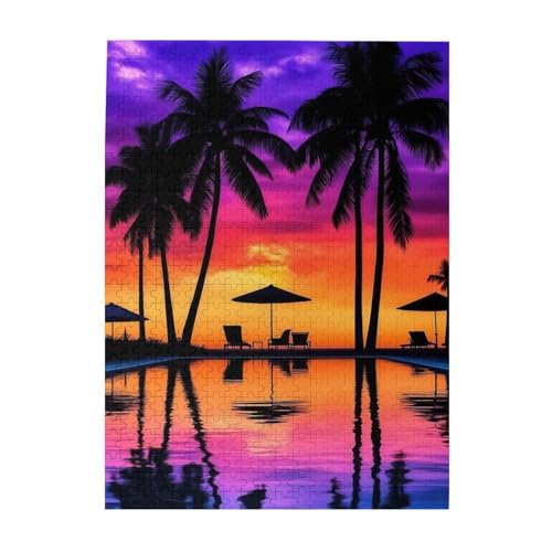 �v�[���ɉf�郄�V�̖؂̗[���̃V���G�b�g 500�s�[�X �ؐ��p�Y�� �m��p�Y�� �y�����Q�[�� �]�`�������W �m�猸�� �q�� ��l ������� �Ǌ|�� �a���� 52cm×38cm