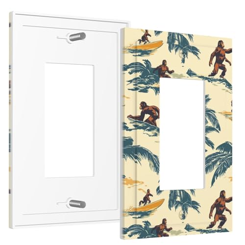 Placa de pared interruptor individual con estampado de playa resistente para enchufe regulador 5