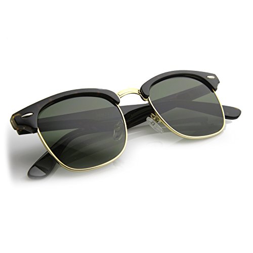 Image of zeroUV Half Frame Semi-Rimless Horn Rimmed Sunglasses