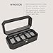 WOLF Windsor 5-Piece Watch Box, Black - Features Five Watch Compartments & Vegan Leather Exterior