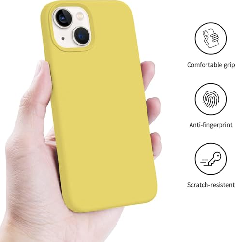 Image of DIZORO Basic Case for iPhone 13 with Protective Shockproof Candy Back Cover (Silicone | Yellow)