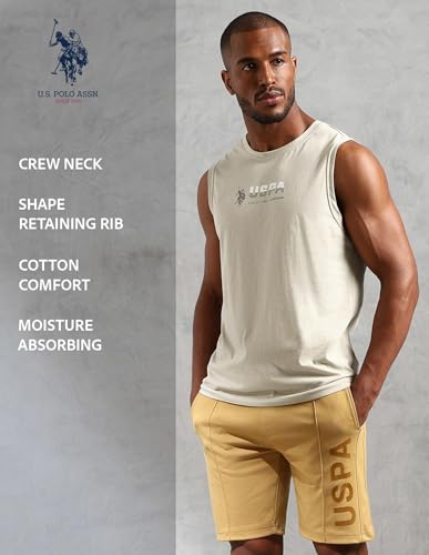 Image of U.S. Polo ASSN. Mens OEV06 Brand Print Comfort Fit Gym Vest