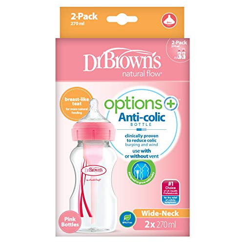 Dr. Brown's Wide Neck Bottle - Pink - 8 oz - 2 ct