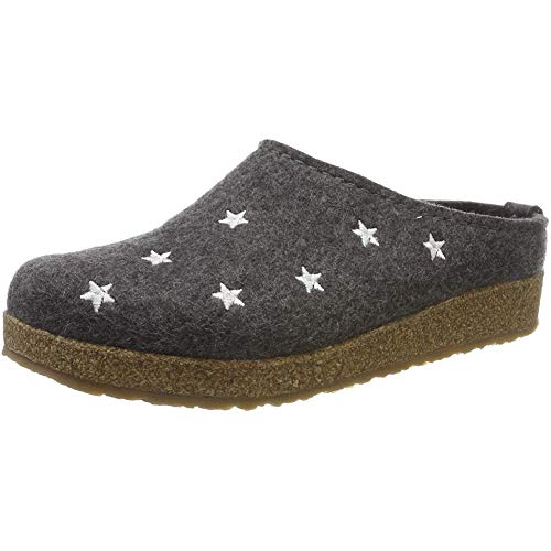 HAFLINGER Unisex-Adult Grizzly Stelline Wool Felt Indoor/Outdoor Clogs, 60 EU