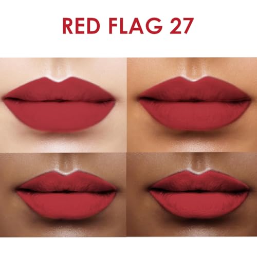 Image of One Wish Creamy Matte Lipstick - Red Flag Shade 27 | Long Lasting | Full Coverage | Creamy Formula | High Pigment | SPF | Enriched with Vitamin E, Almond Oil & Shea Butter | 8 Hrs Wear | Smooth Finish | 3.8 gm