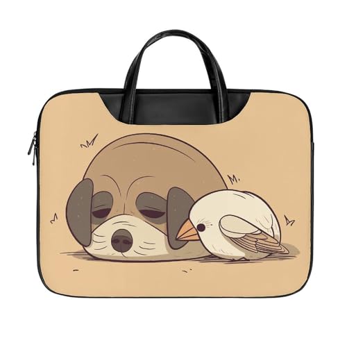 Bolso bandolera para laptop 17" impermeable estilo Perro y Pájaro miniatura 1