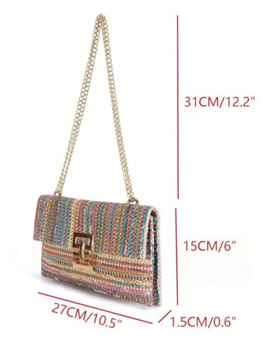 Image of BRYCTSISEN Women Straw Beach Clutch Purse Handbag Summer Elegant Vacation Style Shoulder Bag Crossbody Bag