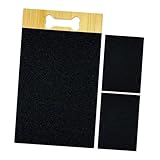 AMSLSIU Kratzbrett für Hunde: Strapazierfähiges Sandpapier für optimale Krallenpflege und bequeme Krallenfeile aus Holz. Selbstklebender Kratzbrett für Hundepfoten, Schwarz, 40 x 22 cm
