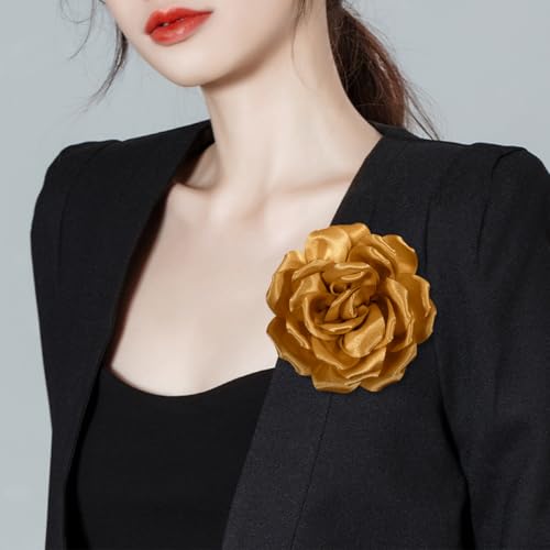 Image of 4.3 inch Red Rose Hair Clip Large Flower Brooches for Women | Charming Flowers Pins for Clothes | Turn Heads with Stylish Rose Hair Clip Flower Brooch Pin for Clothes & Clips for Woman