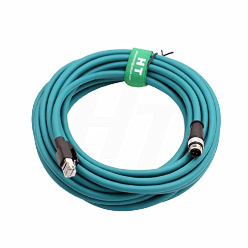 Câble M12 4 broches RJ45 HangTon de 20m pour scanner Datalogic et réseau Profinet CAT5e