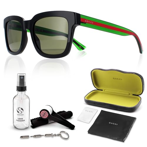 Gucci GG0001SN Designer Sunglasses: Elegant Square Frame Eyewear with Premium eSHADES Kit - Epitome of Luxury and Style
