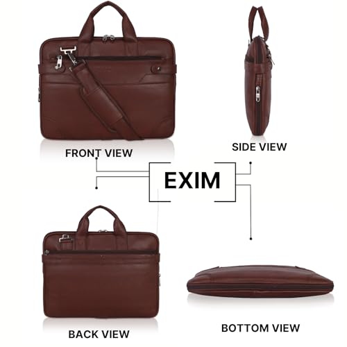 Image of EXIM Office Bag for Man 15.6 inch Vegan Leather Laptop bags Men Use Briefcase Messenger Premium Side Bags -Brown