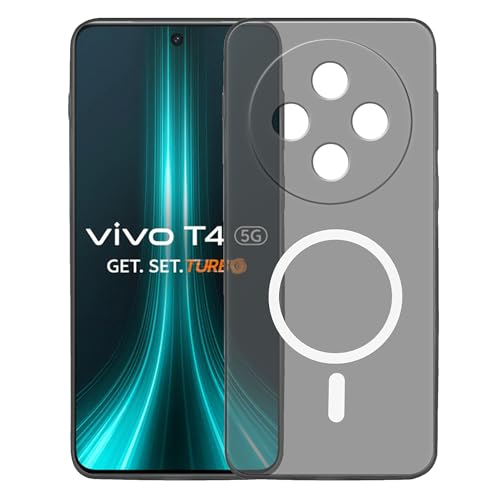 Image of amazon basics Luxury Paper Thin Case Cover for Vivo T4 5G | Matte Finish | Compatible with magsafe | (Black, Vivo T4 5G)