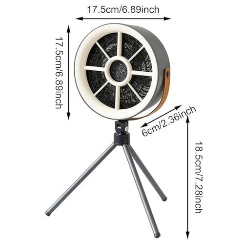 مروحة شفط دخان الزيت المحمولة بسرعة 3 مستويات مع شحن نوع C وبطارية 2000 ميلي امبير في الساعة، الأبعاد: 17.5×7.5×6 سم