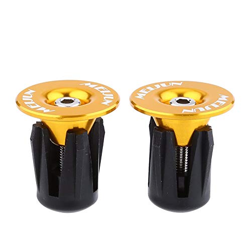 1 Paio Tappi Manubrio per Bici da Corsa in Lega di Alluminio Tappi per Manubrio Barra di Scorrimento per Mountain Bike(Nero