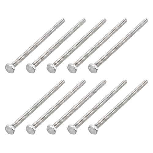Image of METALLIXITY Hex Head Bolts (1 /4-20 x 6) 10Pcs, 304 Stainless Steel 18-8, Fully Threaded, External Hex Drive, Plain Finish, Hex Head Screw Bolt, Silver