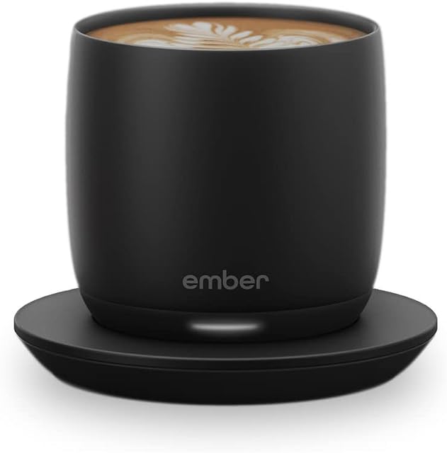 Ember Temperature Control Smart Cup, 177 ml, Black, 1.5-hr Battery Life - App Controlled Heated Coffee Cup, Ideal for Espresso-Based Drinks Such as Cappuccinos, Cortados, and Flat Whites