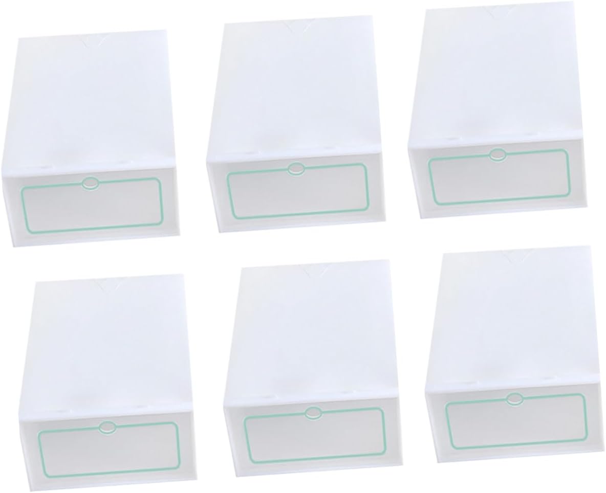 IMIKEYA 30pcs Stackable Shoe Storage Boxes Thicken Plastic Container for Closet Entryway and under Bed Organization White for Shoes and Accessories