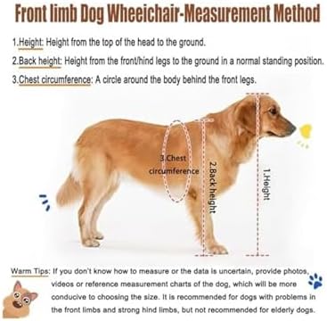 Adjustable Dog Wheelchair for Front Legs - 4-Wheel Mobility Aid, Pet Wheelchair for Weak Front Legs, Hip Support, Ideal for Dogs with Leg Injuries or Disabilities