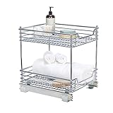 Household Essentials C21417-1 Glidez 2-Tier Sliding Organizer - Pull Out Cabinet Shelf - 14.5 Inches Wide