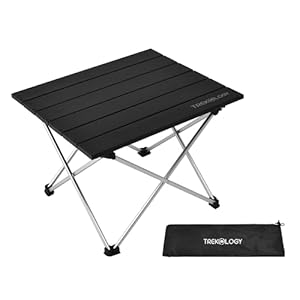 TREKOLOGY Small Camping Table – Beach Table That Fold Up – Lightweight, Foldable, Potable Folding Small Outdoor Table – for Camp, Hiking, Campers & Summer Outing Trip